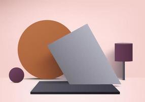 Minimal pink podium and scene with 3d render vector in abstract abackground composition 3d illustration mock up scene geometry shape platform forms for product display stage for product in modern
