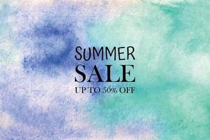 Summer sale watercolor pastel background hand painted aquarelle colorful stains on paper