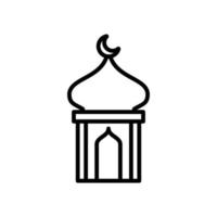 eid mubarak mosque cupule line style icon vector