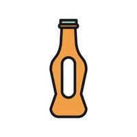 beer bottle drink international day fill style vector