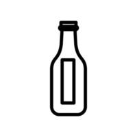 beer bottle drink international day line style vector