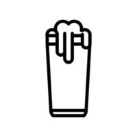 beer glass drink international day line style vector