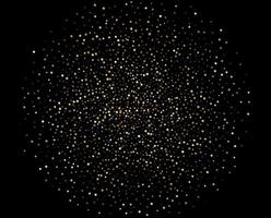 Patrón abstracto de estrellas doradas que caen al azar sobre negro vector