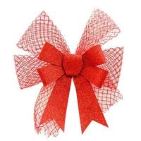 red color bow on white background isolated photo