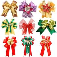 Set of colorful bows on white background   isolated photo