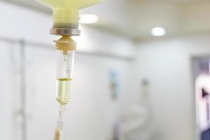 saline solution in emergency room at hospital photo