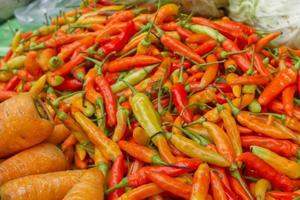 Fresh chili peppers photo