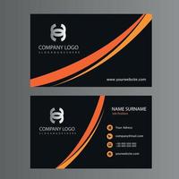 Black and Orange Business Card vector