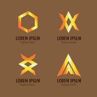 Golden logo templates vector