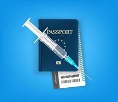 Vaccine passport concept 3d style vector illustration