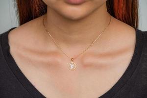 Diamond pendant 9k gold photo