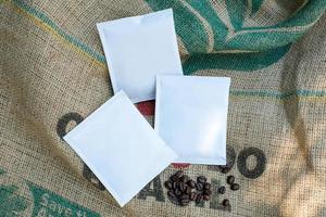 Front view of blank snack paper bag package photo