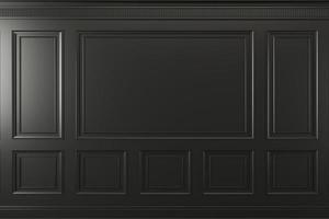 Classic wall of dark wood panels photo