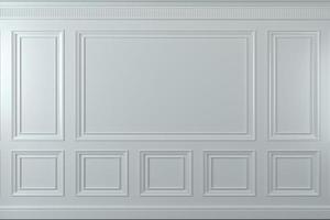 Classic wall of white wood panels photo