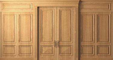 Classic wall vintage oak wood panels doors photo