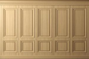 Classic wall with vintage beech wood panels photo