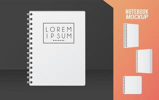 notebook mockup color white icon vector