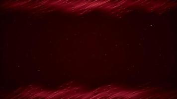 lindo fundo de partículas vermelhas com cordas espirais em movimento na parte superior e inferior do vídeo animado