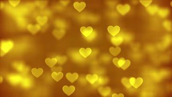 Yellow hearts valentine love background motion graphics