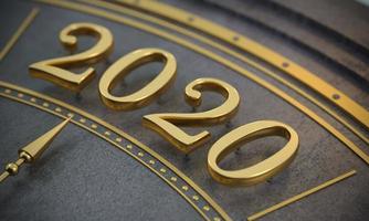 Golden New Year number 2020 close up photo