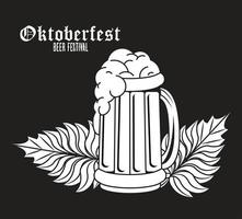 oktoberfest celebration festival with beer jar vector