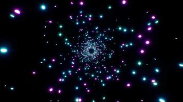 partículas de néon brilhantes abstratas 4k video