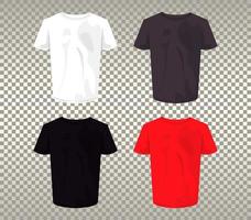 four mockup shirts set colors vector