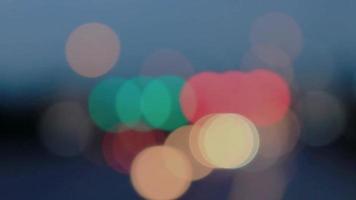 Abstract blur bokeh Traffic lights at night for background video
