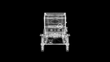 Wireframe Old car with antique style video