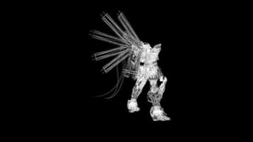 Drahtmodell des Weltraumkampfroboters video