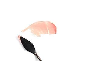 A painting palette knife isolated on a white background with pink