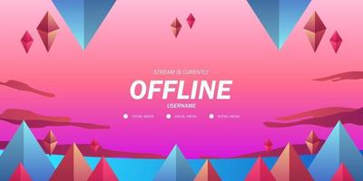 Abstract futuristic geometric fantasy background landscape for offline stream twitch live video game vector