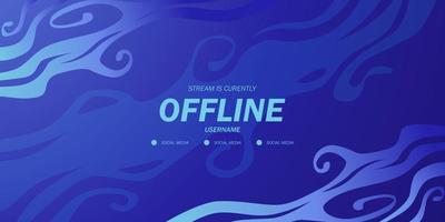 abstract blue wave flow liquid water ocean background for offline stream game twitch live video gaming vector