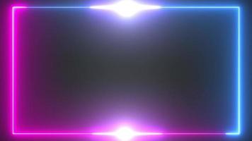 Glow red and blue neon border background video