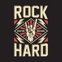 Rock On Hand Sign On Black vector