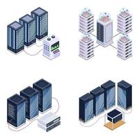 Data Servers in Modern Style vector