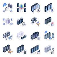 Data Servers in Modern Style vector