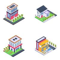 Pack of Home Buildings vector