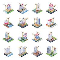 Set of Construction Buildings vector