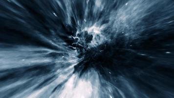 Flight into dark blue hyperspace tunnel loop animation video