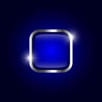 Metallic frame with sparkle on blue gradient background vector