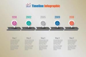 infografía de la línea de tiempo de la hoja de ruta empresarial vector