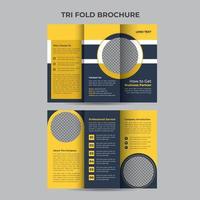 Business trifold brochure template vector