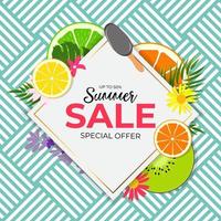 Tropical Natural Palm Summer Sale Background vector