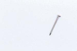 Galvanized nail isolated on a white background with copy space for text photo