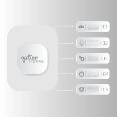 Modern infographic elements Business and marketing icons can be used for workflow layout diagram web design Concept with 5 options steps