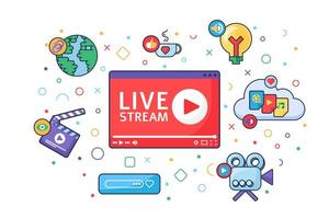 Live stream producing tools concept icon vector