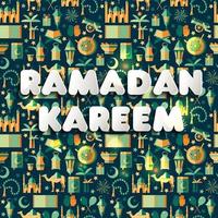 conjunto de iconos de ramadan kareem de árabe con texto en estilo de papel. vector