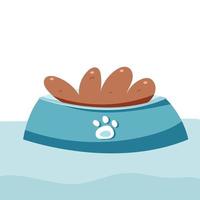 Dog food bowl on the floor vector