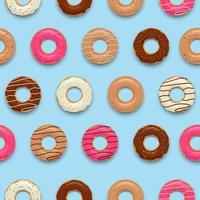 Set of colorful tasty donuts seamless pattern background vector illustration